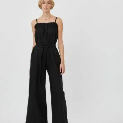 Anorak Minimum Sooka Linen Blend Jumpsuit Black