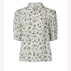 Anorak Lollys Laundry White Floral Blouse Shirt