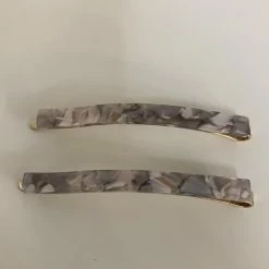Anorak Pair Of Hair Slides Grey Swirl
