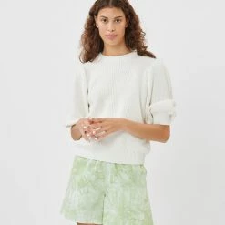 Anorak Minimum Daima Cotton Blend Rib Knit Short Sleeve Jumper