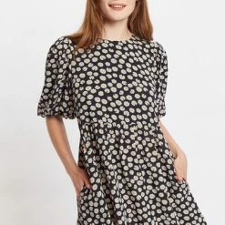 Anorak Louche Nacera Daisy Dancer Print Statement Sleeve Mini Dress