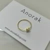 Anorak Gold Plated Sterling Silver Hammered Disc Ring