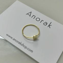 Anorak Gold Plated Sterling Silver Hammered Disc Ring