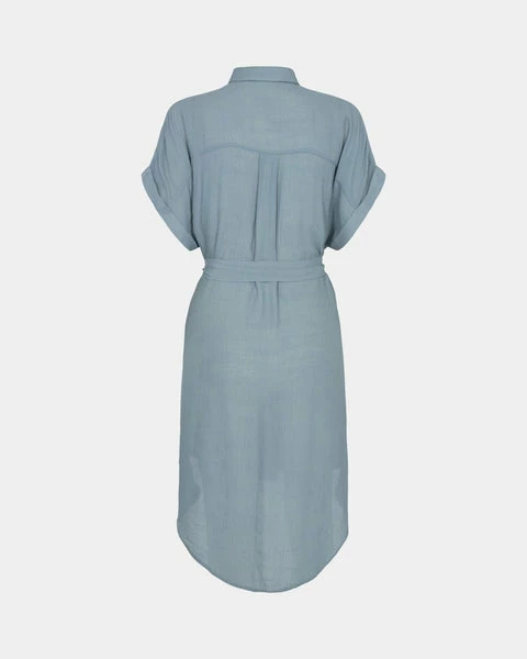 Anorak Sofie Schnoor Linen Look Shirt Dress Dusty Blue 1 Anorak Sofie Schnoor Linen Look Shirt Dress Dusty Blue
