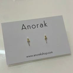 Anorak Sterling Silver Gold Plated Dagger Studs Earrings