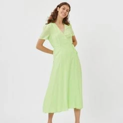 Anorak Minimum Marily Maxi Wrap Dress Lettuce Green Neon 5 Anorak Minimum Marily Maxi Wrap Dress Lettuce Green Neon