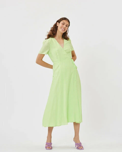 Anorak Minimum Marily Maxi Wrap Dress Lettuce Green Neon 3 Anorak Minimum Marily Maxi Wrap Dress Lettuce Green Neon