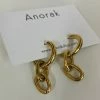 Anorak Chunky Gold Chain Hoops