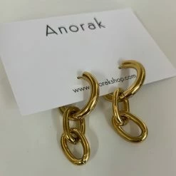 Anorak Chunky Gold Chain Hoops
