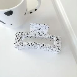 Anorak Large White Paint Splatter Claw Clip