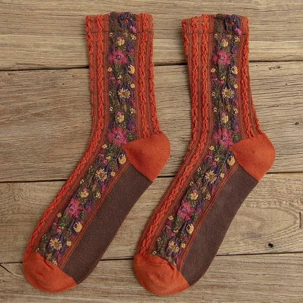 Anorak Floral Embroidery Style Socks 2 Anorak Floral Embroidery Style Socks