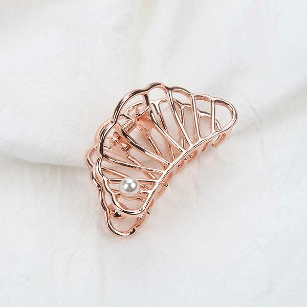 Anorak Rose Gold Metal Shell Claw Clip 1 Anorak Rose Gold Metal Shell Claw Clip