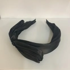 Anorak Black Satin Bow Hair Headband