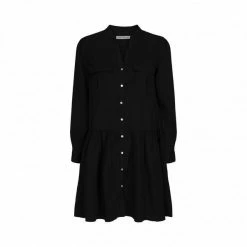 Anorak Sofie Schnoor Black Chambray Knee Length Dress With Pockets