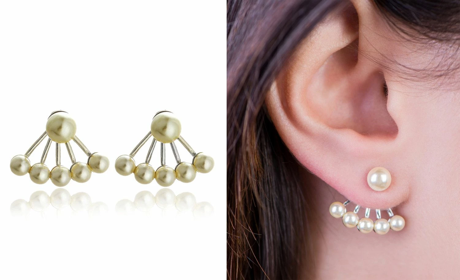 Anorak Gold Plated Pearl Earring Ear Cuff 1 Anorak Gold Plated Pearl Earring Ear Cuff