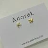 Anorak Gold Plated Sterling Silver Swallow Studs Earrings
