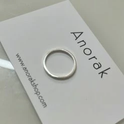 Anorak Sterling Silver 1mm Flat Edge Ring