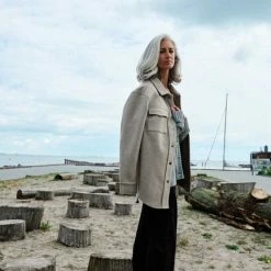 Anorak Cc Heart Felt Over Shirt Sand Beige