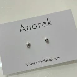Anorak Tiny Skull Studs Sterling Silver Earrings