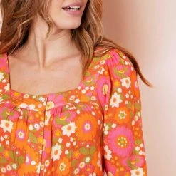 Anorak Nostalgic Floral Square Neck Blouse - Anorak