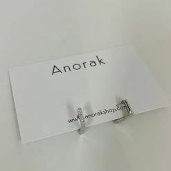 Anorak Sterling Silver Square Hoops Diamanté