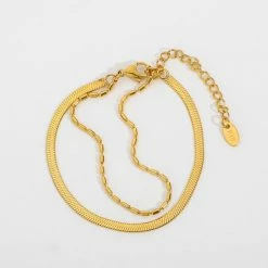 Anorak 18 K Gold Plated Double Strand Bracelet