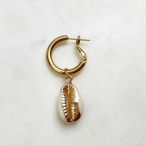 Anorak By Nouck Gold Hoop With Natural Shell 1 Anorak By Nouck Gold Hoop With Natural Shell