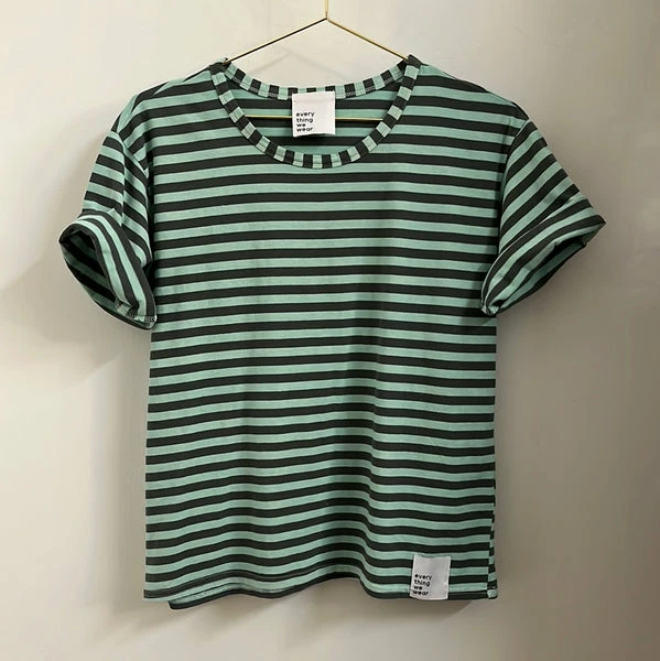 Anorak Every Thing We Wear Michelle Boxy Cut T-shirt Stripe Pistachio 1 Anorak Every Thing We Wear Michelle Boxy Cut T-shirt Stripe Pistachio
