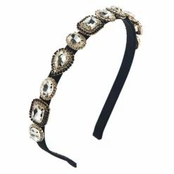 Anorak Rhinestone Velvet Headband Clear