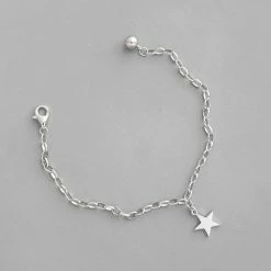 Anorak Sterling Silver Chain Bracelet With Star
