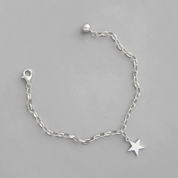 Anorak Sterling Silver Chain Bracelet With Star 1 Anorak Sterling Silver Chain Bracelet With Star